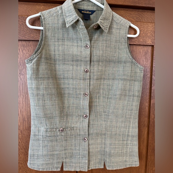 Woolrich Tops - Woolrich Shirt. Small. Green, with orange and yellow threads.